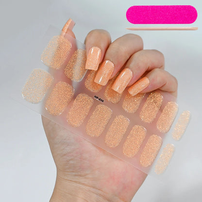 Semi Cured Wraps Fast Gel Nail Sticker Soild Nail Gel Wraps Adhesive Full Cover Gel Nail Decal UV Lamp Cured Manicure Decoration