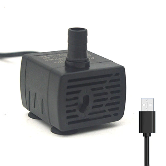 Ultra Quiet USB Aquarium Fish Tank Filtration Pump Mini Pet Fountain Submersible Adjustable Flow Water Circulation Pump 5V 5W