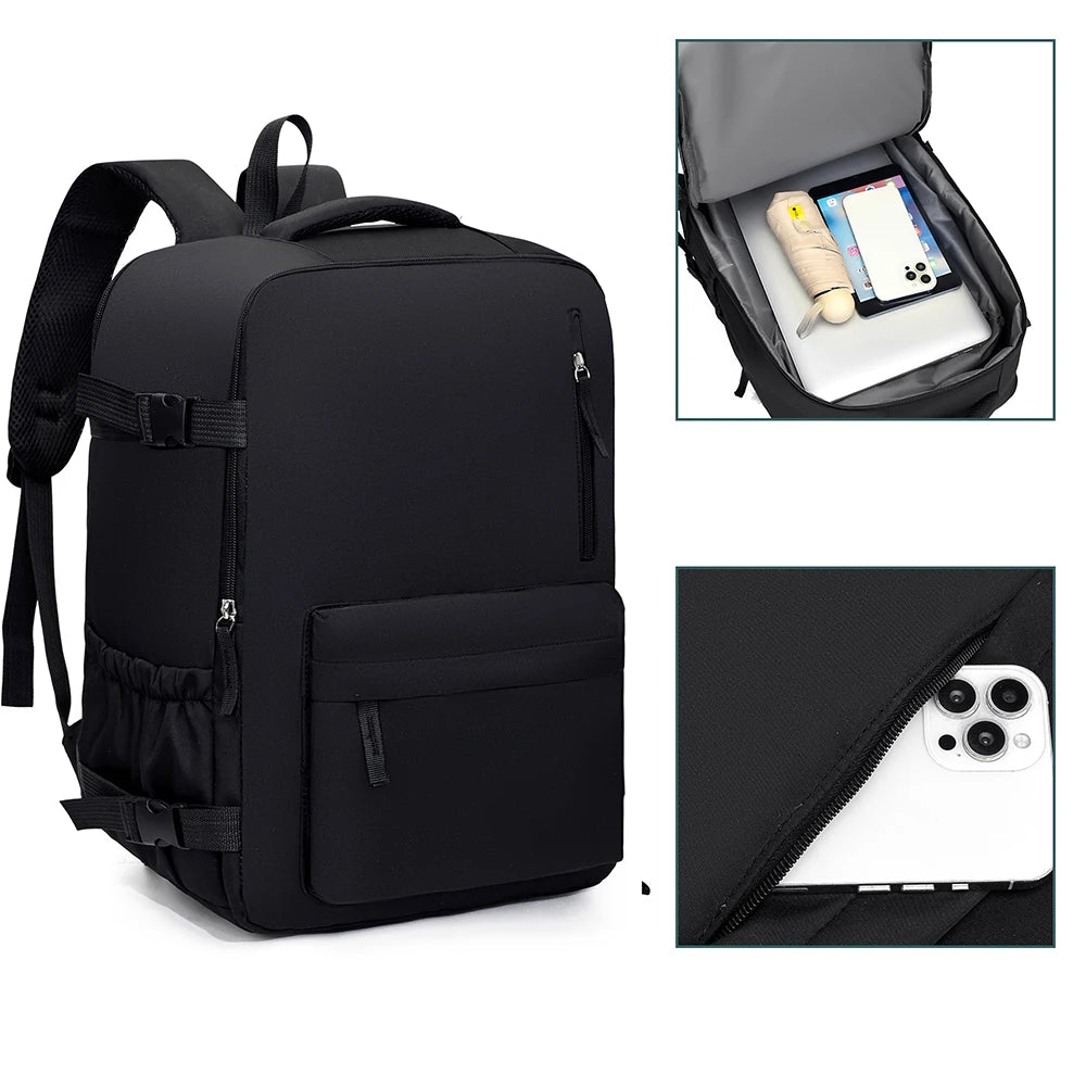 2-Piece 40×30×20cm 180 °   Full Opening Backpack Set, Large Carry-On with Tote Bag for Travel, Business, School & Daily Commuting