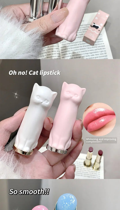SHAQINUO Meowoqinqin Moisturizing Color Lip Balm, anti-dryness and crack fade lip lines Student Moisturizing lipstick