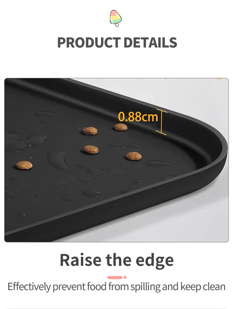 3-color available pet meal MATS, made of silicone, soft and easy to clean, cat feeding MATS, square feeding MATS for eating