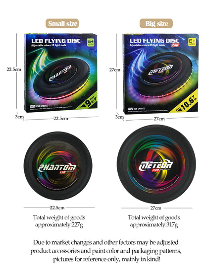 LED Flying Disc, Noctilucence Colorful Outdoor Leisure Toys Various Lighting Changes Lightweight and Fun Sport Game Gifts