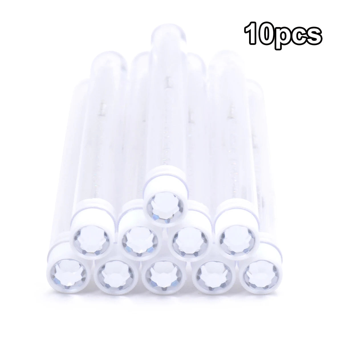 10pcs Diamond Eyelash Brushes Spoolies Reusable Lash Mascara Wands In Tubes Eye Brow Applicatos Eyelash Extension Combs Case