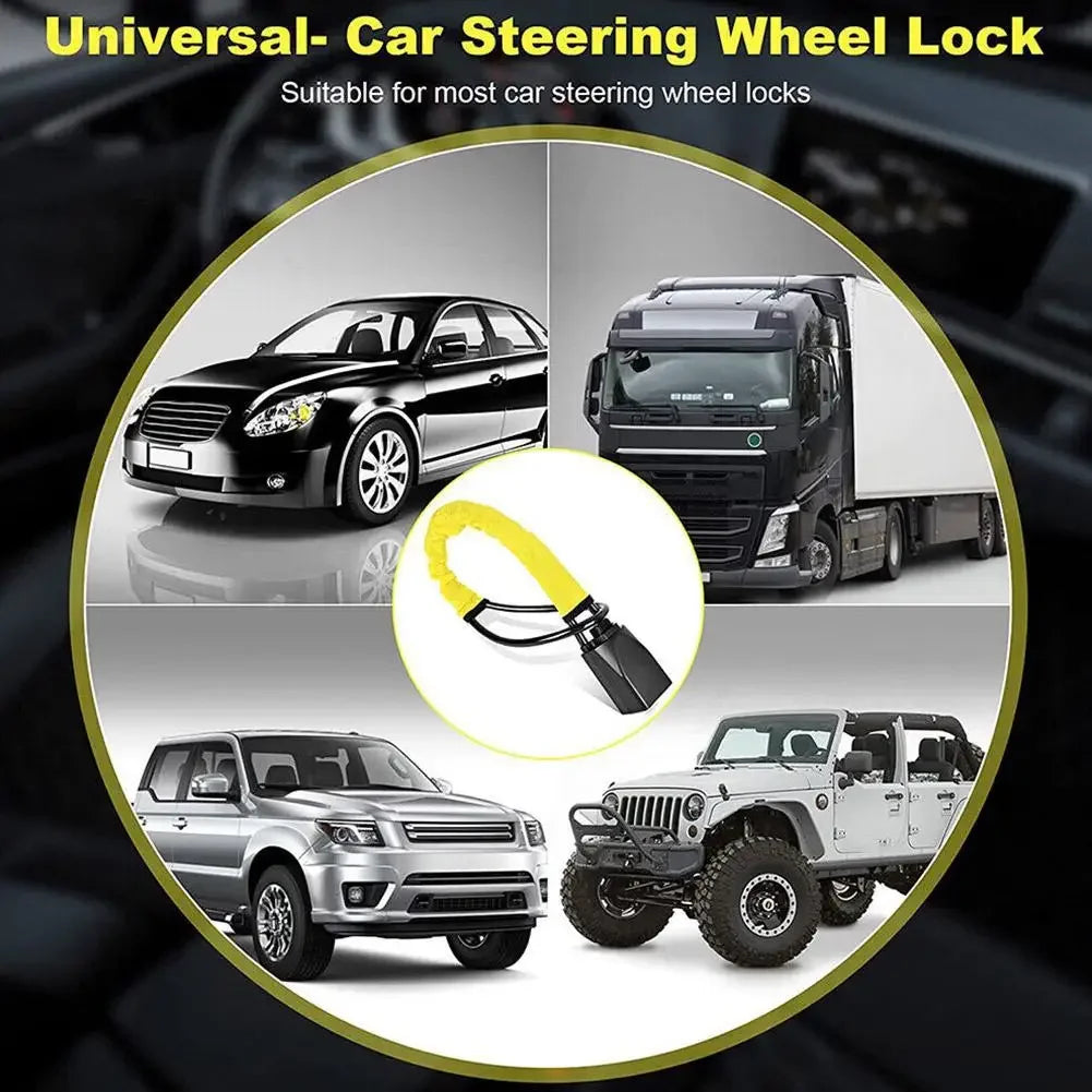 Truck steering wheel lock Universal auto seat belt buckle lock rope Car 5mm thick braided steel cable anti-theft safety lock set