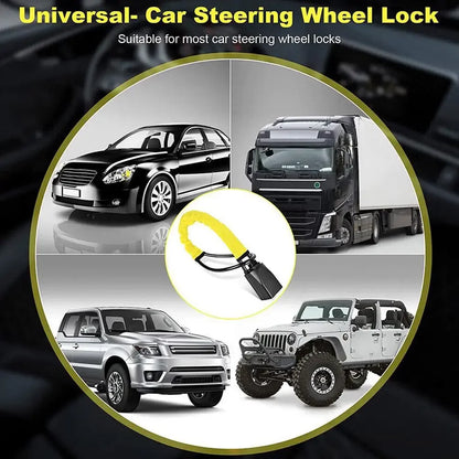Truck steering wheel lock Universal auto seat belt buckle lock rope Car 5mm thick braided steel cable anti-theft safety lock set