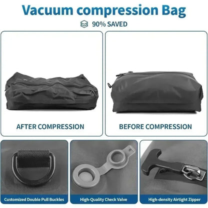 17L Vacuum Compression Bag with Air Pump Reusable Clothing Storage Bag Travel Compression Backpack Luggage Bag