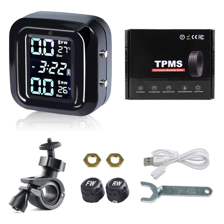 Motorcycle Tire Pressure Sensors Moto TMPS Tire Pressure Monitoring System 2 Wheel Tyre External Sensor for Motorbike Bicycle