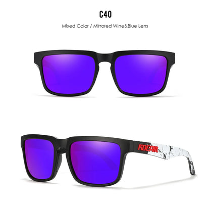 KDEAM Men's Polarized Sunglasses Square Casual Outdoors Sun Glasses Women Unisex Sunglass For Couple With Zipper Case