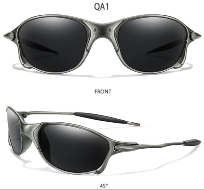 Men And Women Trendy Cycling Sunglasses Metal Shades With UV Protection for Outdoor Sports, Running, Hiking, Driving Travel