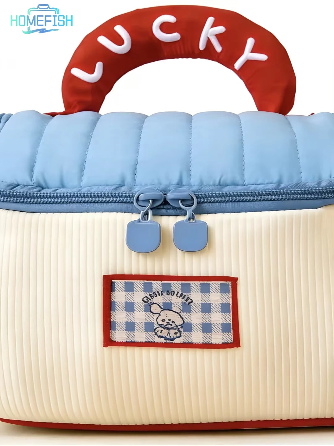 HOMEFISH Cute Cartoon Pattern Portable Travel Cosmetic Bag with Niche Design for Organization And Storage