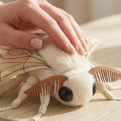 Soft Silkworm Moth Plush Toy Cute Simulated Insect Animal Exquisite Fuzzy Winged Bug Decorative Ornament Kids Gift Home Decor