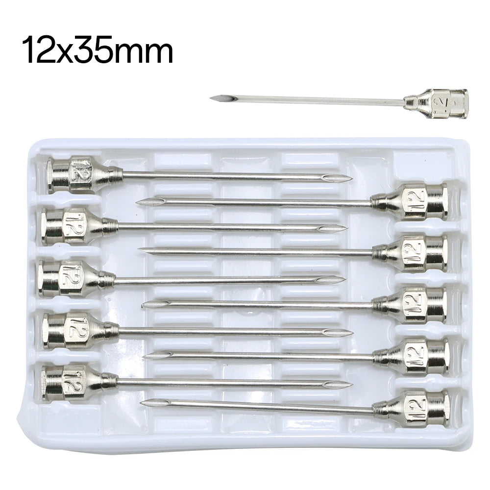 10pcs Stainless steel veterinary needles Syringe Dispensing Needle For Farm,Fluid Supplement,Livestock, Poultry,Glue Dispensing