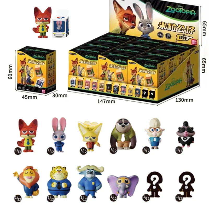 JANDOOM Disney Zootopia Judy Hopps Nick Wilde Bogo Clawhauser Anime Figur Model Rice Grain Doll Blind Box Toys Birthday Gifts