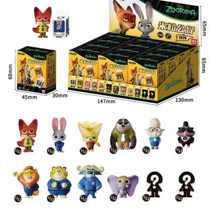 JANDOOM Disney Zootopia Judy Hopps Nick Wilde Bogo Clawhauser Anime Figur Model Rice Grain Doll Blind Box Toys Birthday Gifts