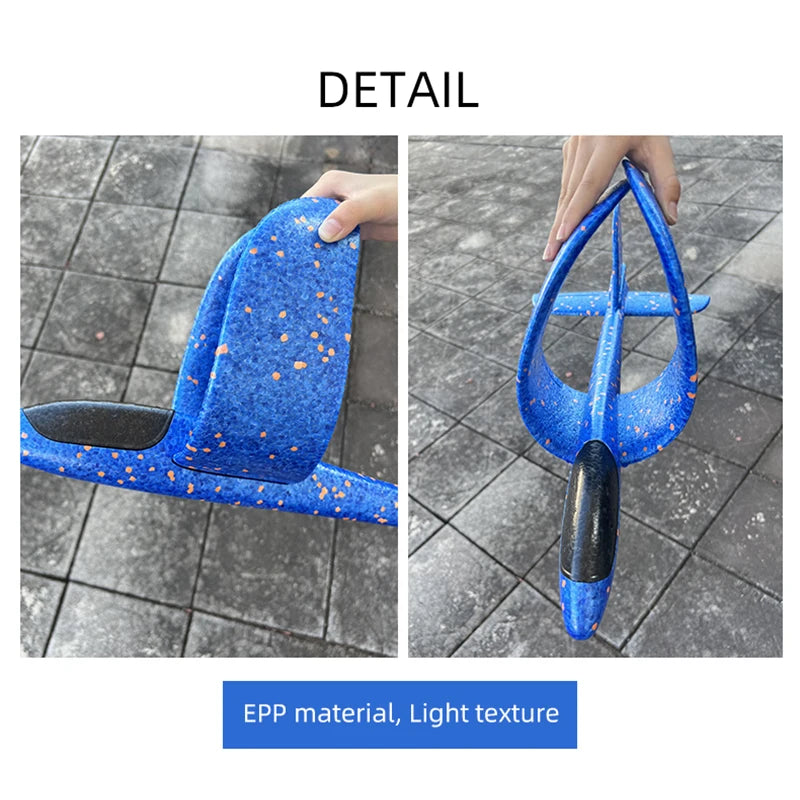 50/33CM Big Foam Plane Glider Hand Throw Airplane LED Inertial EPP Bubble Planes Outdoor Launch Kids Toys for Children Boys Gift