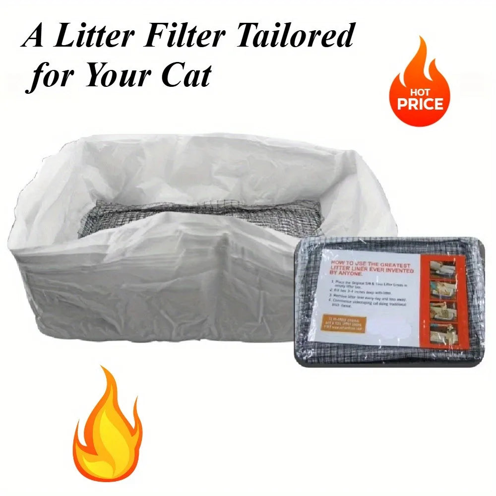 10pcs Washable Cat Litter Filters - Easy to Use, Recyclable, Excellent Workmanship, Designed for Pet Litter Box Liners