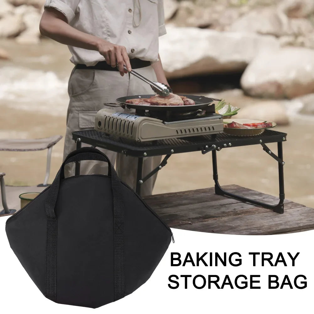 Baking Pan Caryying Case Bag/Handle Waterproof Grilling Pan Pouch Skillet Bag Wood Anti-scald Handle Outdoor BBQ Tool or Handle