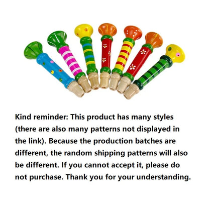 KTV Party Wooden Trumpet Toy Horn Whistle Musical Instrument for Toys Sound Training Games