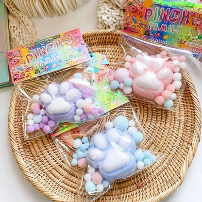 Mini PU Squeeze Toy Cat Foot Mochi Fidget Toy Antistress Ruduce Stress Pinching Cat Paw Soft Relief Relax Toys