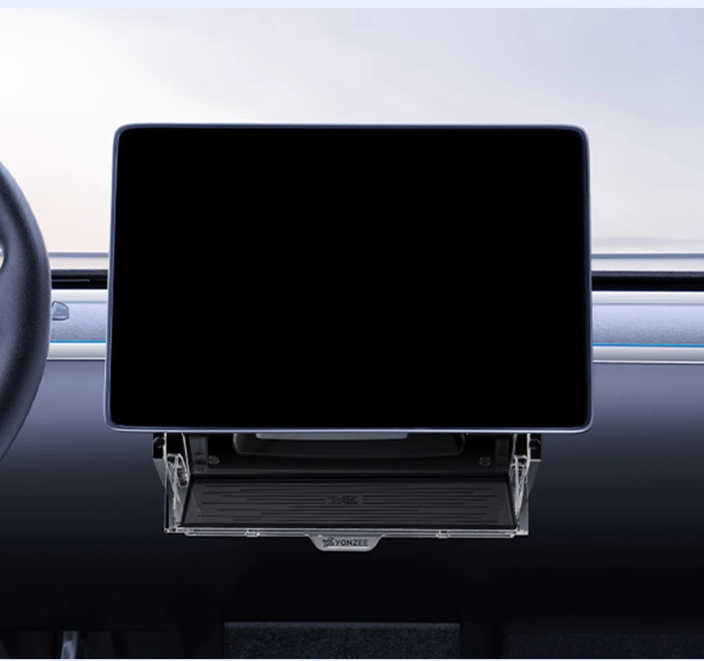 YZ For New Tesla Highland Model 3 Y Juniper Tray Magnetic Under Screen Fold Storage Box ETC Screen Storage Box Accessories