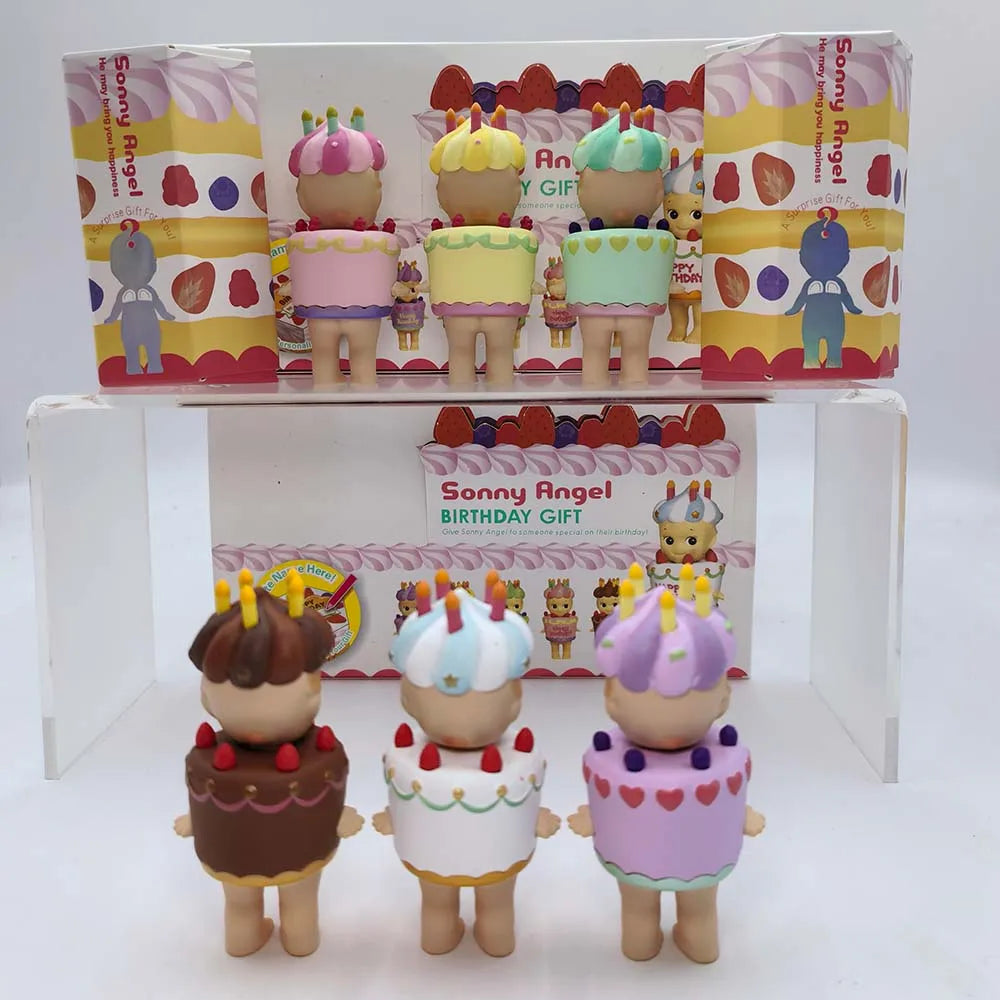Sonny Angel Birthday Cake Series Mysterious Box Kawaii Surprise Box Anime Figures Ornaments Cartoon Model Doll Toy Gifts