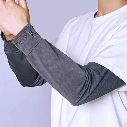 Cooling Arm Sleeves Breathable Sun Protection Ice Slik Sleeves Summer Outdoor Sports Driving Cycling Sleeves Men Loose Arm