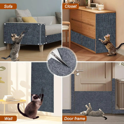 7 Colors Cat Scratcher Sofa Protector Cats Scratcher Pad Board Protection Trimmable Self-adhesive Carpet DIY Cat Scratch Mat