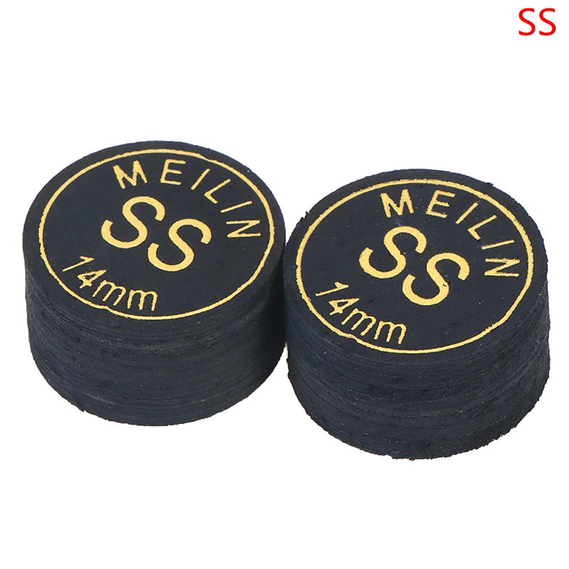 2 Pcs/lot 14mm Japanese Multi-Ply Heads Black Gold Professional Fancy Nine-Ball Cue Head Snooker Billiard Heads Hard Soft Heads