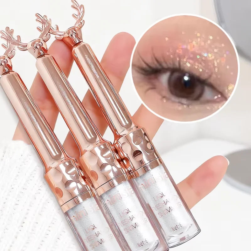 Liquid Eyeshadow & Eyeliner, Waterproof Long‑Lasting, Pearl Glitter Portable Women Eye Makeup, Christmas Halloween Gift