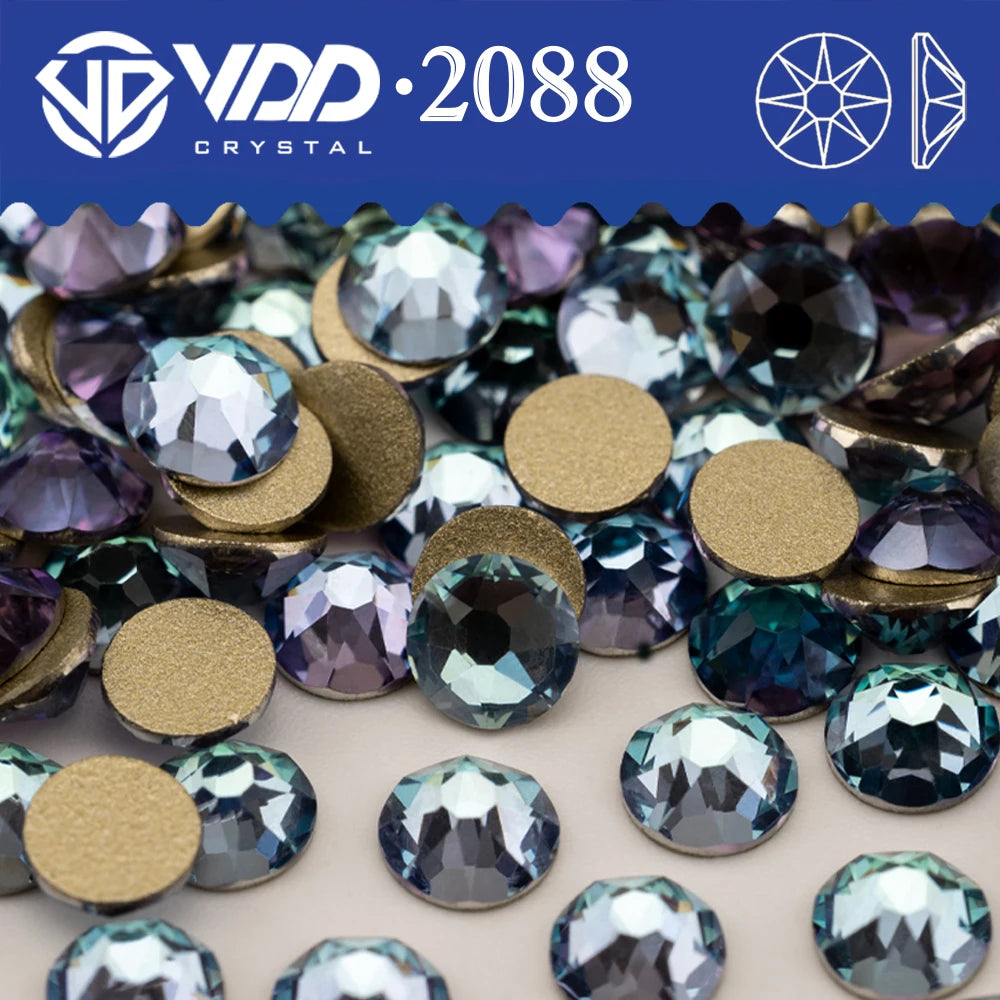 VDD SS16-SS30 High Quality AAAAA 2088 Rhinestones Crystal Flatback 8 Big 8 Small 16cut Stones For DIY Crafts Nail Art Decoration