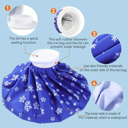 Cooler Bags Reusable Ice Bag Set for Pain Relief 6" 9" 11" Size Cotton Material Heat Pack for Knee, Head, Leg - Versatile Cold