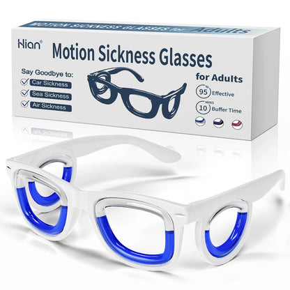 Anti-Motion Sickness Glasses | Ultra-Light Ergonomic Design for Cars/Travel/Cruises | Portable Nausea Relief