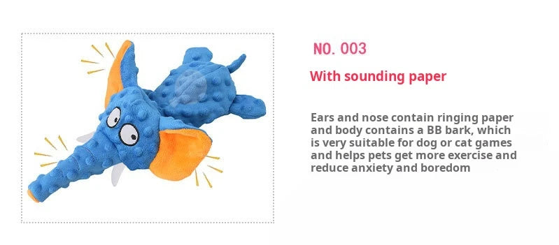 Small Plush Raw Dog Toys Squeak Elephant Shell Durable Toy Dogs Chew Interactive Indestructible Dog Sound Toy Puppy Pet Supplies