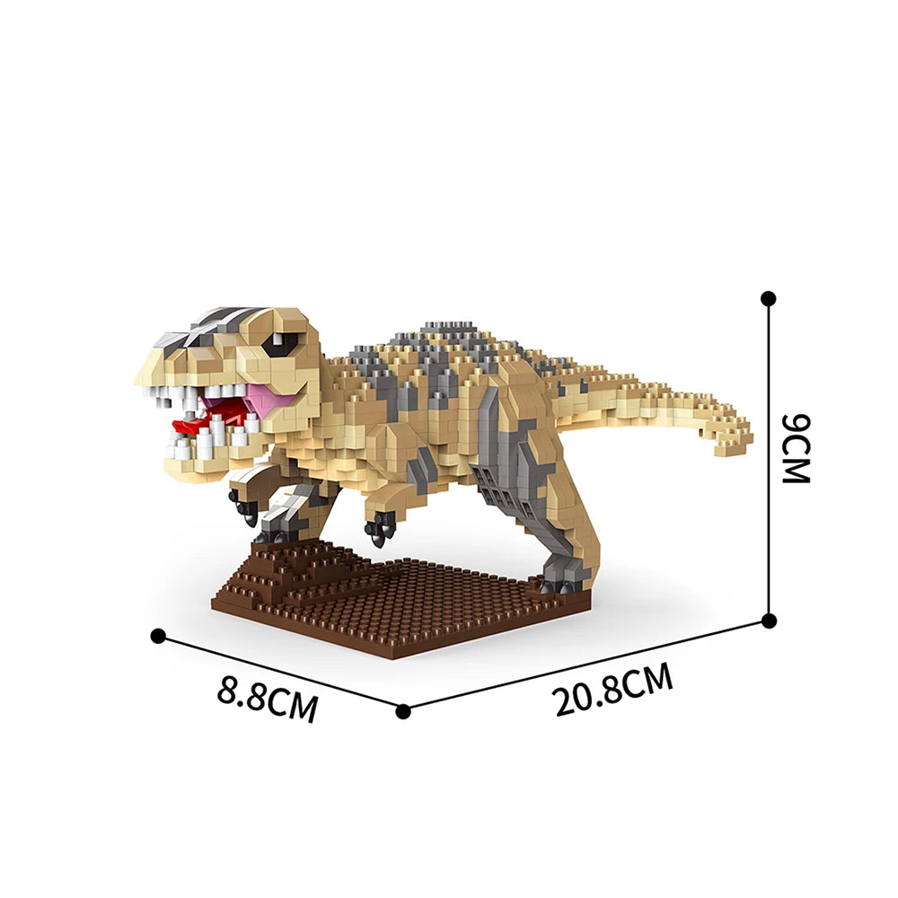 Tyrannosaurus Rex or Velocira Dinosaur Models Micro Mini Building Blocks for Adult Puzzle Toys Perfect Gifts Desktop Decoration