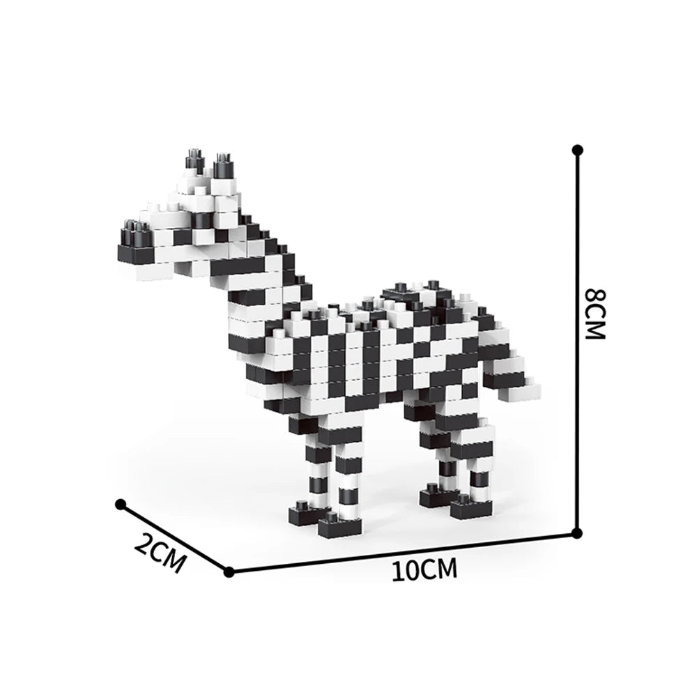 KNEW BUILT Alpacas Elk Giraffes Tiny Animals Micro Mini Building Blocks Toy-Easy Assembly,Educational Gift for Kids' DIY Decor