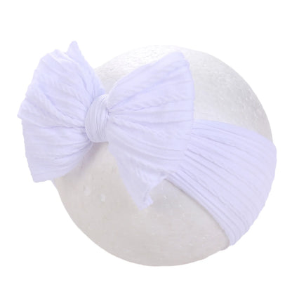 Solid Cable Bows Baby Headbands for Child Nylon Layers Kids Elastic Hairbands Headwraps Newborn Boys Girls Hair Accessories