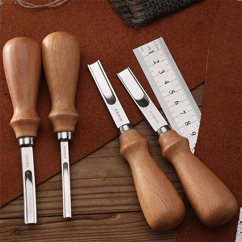 1/4PCS Leather Edge Skiving Beveler Tools Wide Leather Craft Edge Beveler Tool Kit Leather Edge Trimmer for DIY Leather Craft