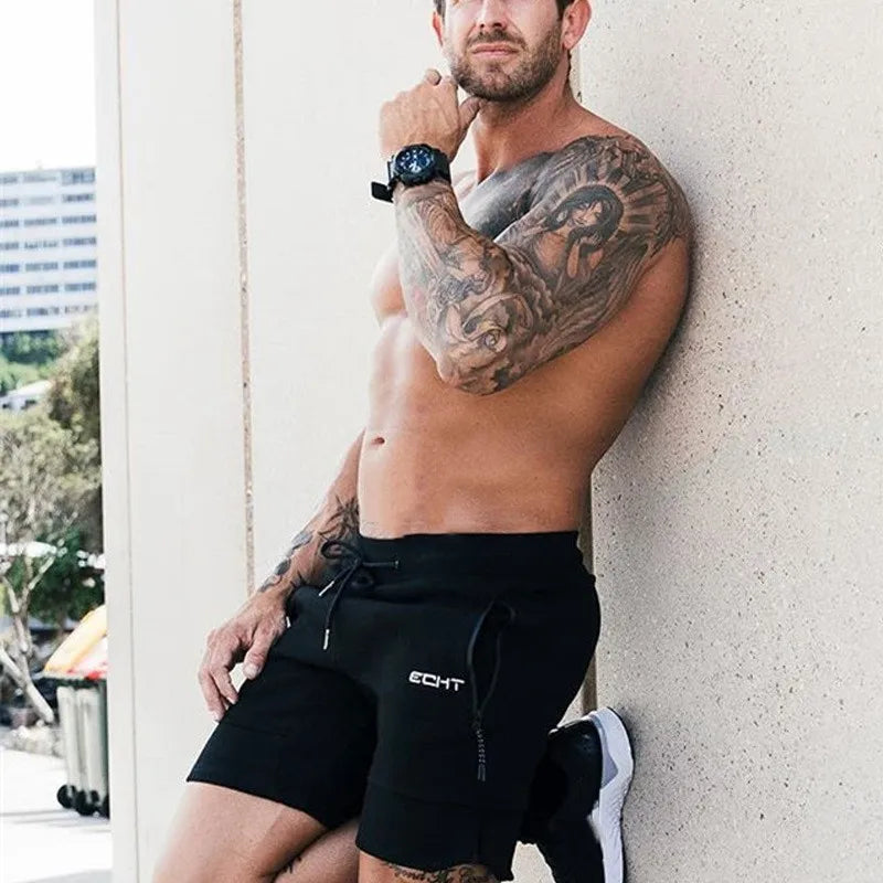 Men's Zip pocket sweatpants Fitness Gyms Shorts Men Summer Running Short Pants Male Jogger mesh Workout Beach sports short pants