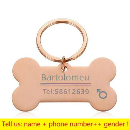 Personalized Engraved Cat Dog Pet ID Tag Dogs Anti-lost Collar Charm Engraving Pet Name Collar for Puppy Cats Collar Accessories