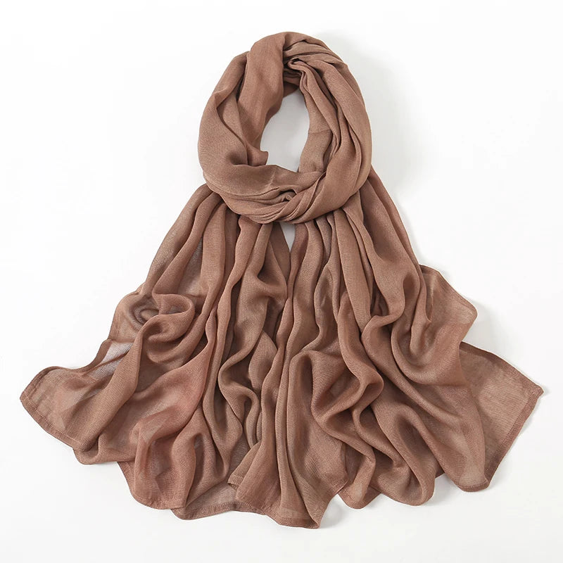 Fashion Modal Hijab Rayon Cotton Shawls Muslim Hijabs For Women Plain Scarf Big Size Headscarf Islamic Turban Headband 190*85cm