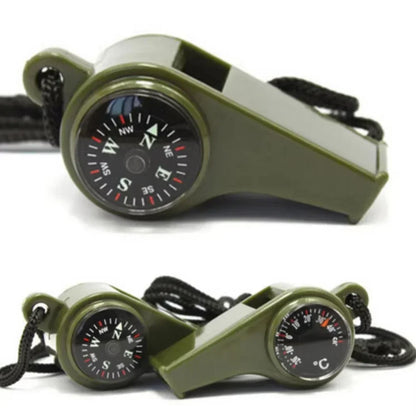 3in1 Outdoor Emergency Whistle with Compass, Thermometer, Outdoor Whistle, Convenient to Carry Suitable for Camping and Hiking