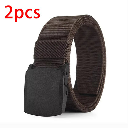 Men's Belt Outdoor Casual Canvas Belt Metal Free Training Nylon Tactical Belt，Versatile For Jeans, Dress，Casual ，For Men Women