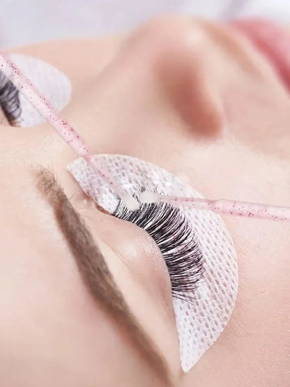 100/500Pcs Crystal Micro Applicator Brush for Eyelash Extension, Micro Cotton Swabs, Lips Mascara Wands Pink Microbrush LAUKISS