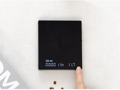 TIMEMORE Scale Black Mirror Mini Pour over Espresso Scale With Brewing Flow Rate and Heat Insulation Pad Electronic Coffee Scale