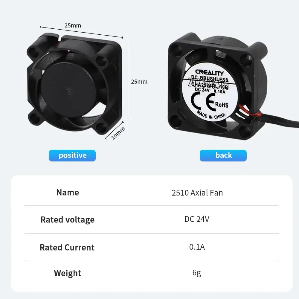 Creality Original Ender-3 V3 SE Fan 24v Set, 2510 Axial Fan for 3D Printer Ender-3 V3 SE/KE