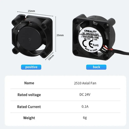 Creality Original Ender-3 V3 SE Fan 24v Set, 2510 Axial Fan for 3D Printer Ender-3 V3 SE/KE