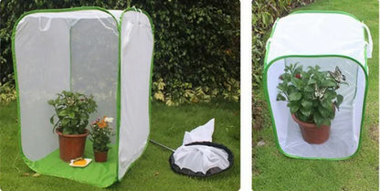 Collapsible Insect Cage Mesh Habitat Bird Butterfly Mantis Stick Grid Breeding Cricket Net Cloth Farm Cocoon Silkworm Hatch Cage