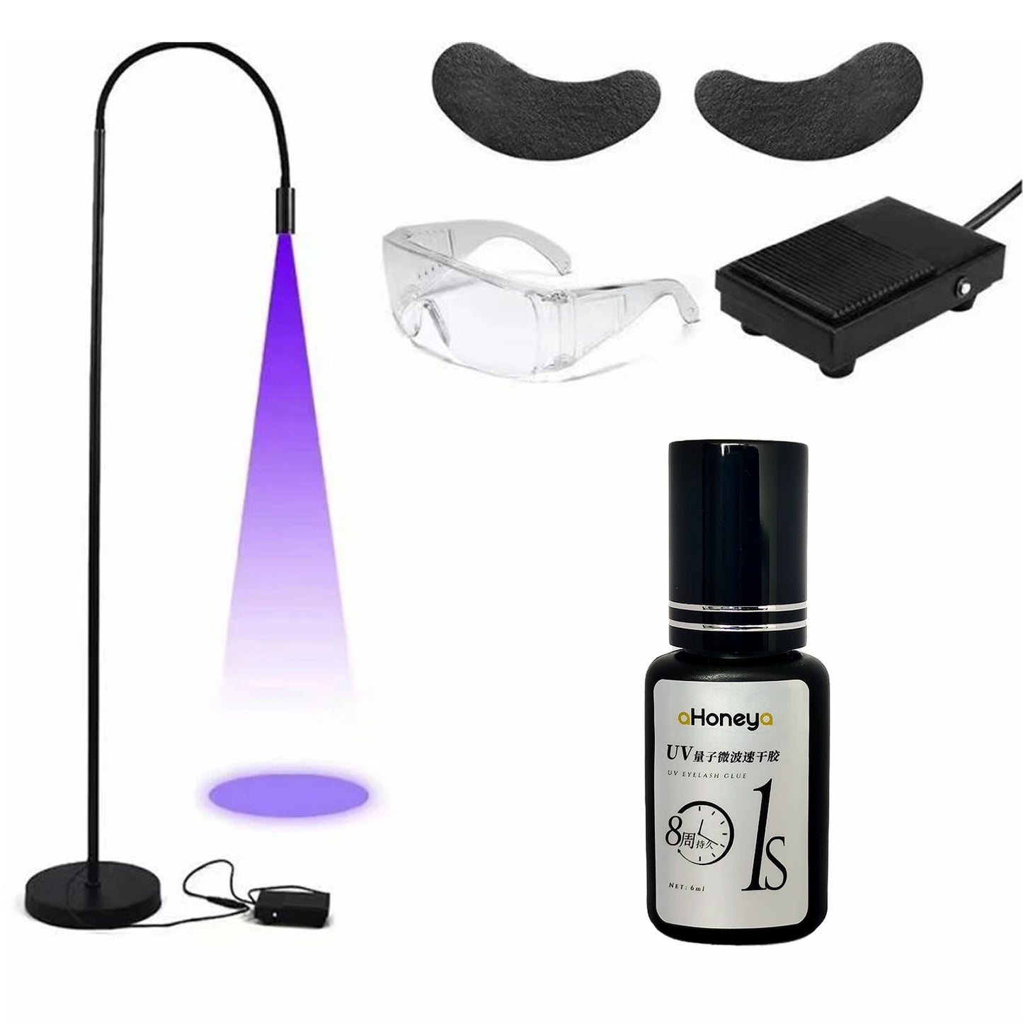 Salon UV Eyelash Grafting Glue Purple UV Lashes Glue 6ML Lasts 50-60 Days Waterproof and Oilproof