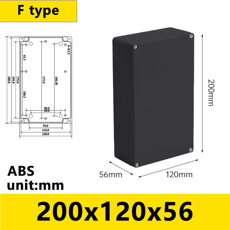 Black Outdoor Waterproof Enclosure Plastic Box Electronic Project Instrument Case Electrical Project Box Junction Box Housing