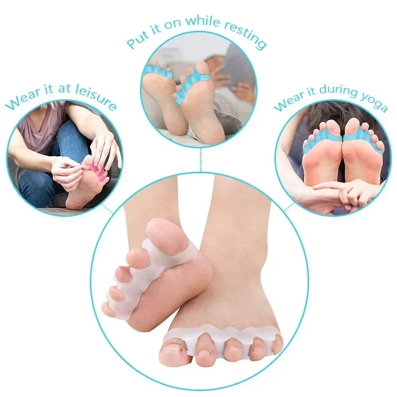 Silicone Toe Separators Correcting Bunions and Restoring Toes Toe Spreaders Toe Straightener for Overlapping Toes Foot Care Tool